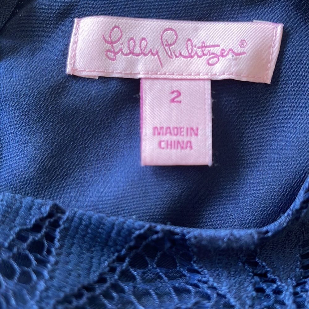Lilly Pulitzer Jackelin Romper Navy Lace size 2 - Picture 9 of 10